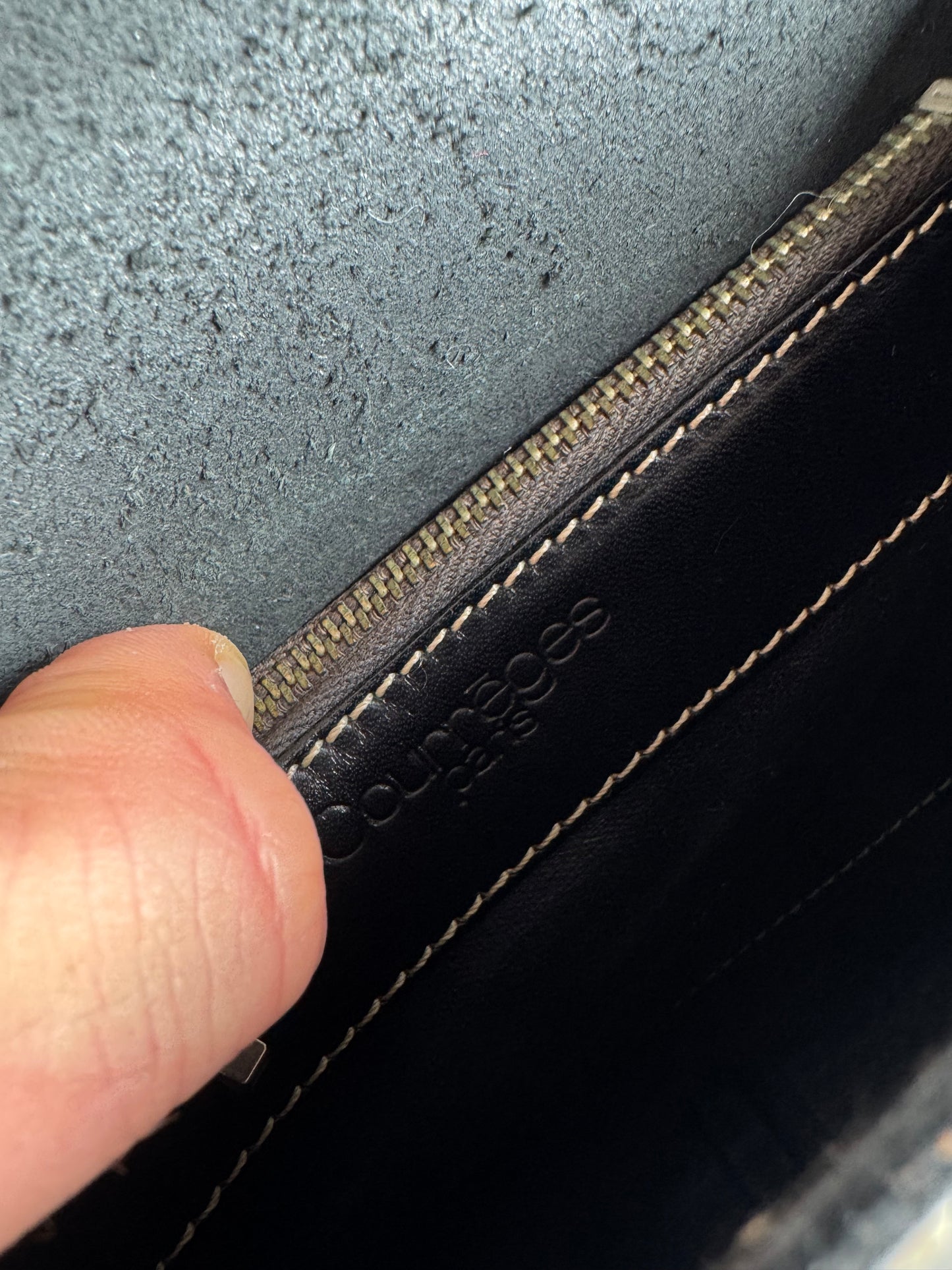 Vintage Courreges Crossbody Leather Bag Black