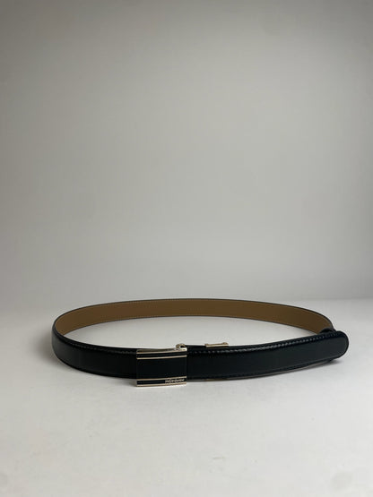 Vintage Yves Saint Laurent Leather Belt Black