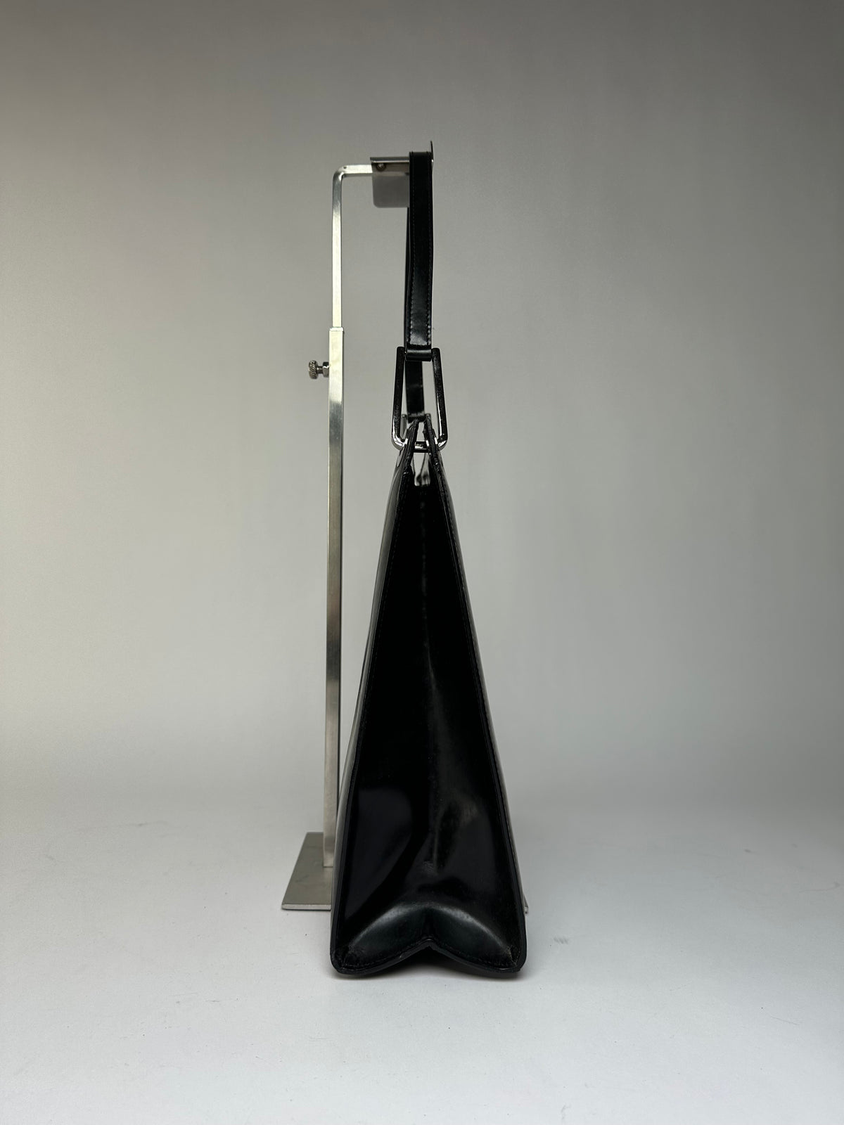 Vintage Gucci Patent Leather Tote Black Silver