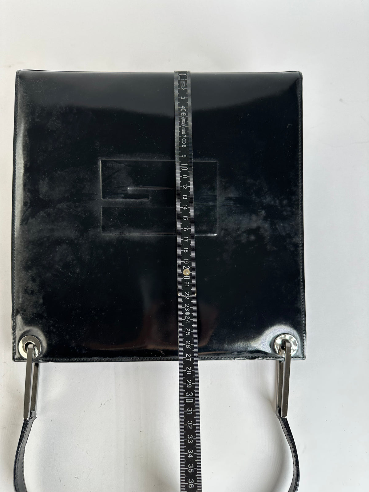Vintage Gucci Patent Leather Tote Black Silver