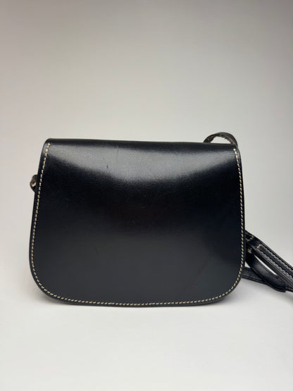 Vintage Courreges Crossbody Leather Bag Black