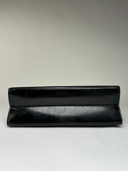 Vintage Gucci Patent Leather Tote Black Silver