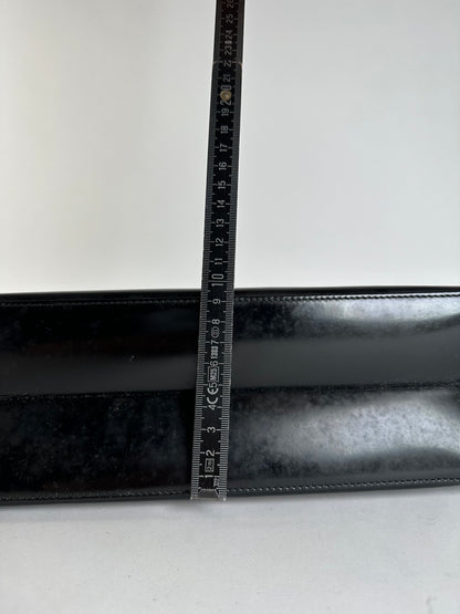 Vintage Gucci Patent Leather Tote Black Silver