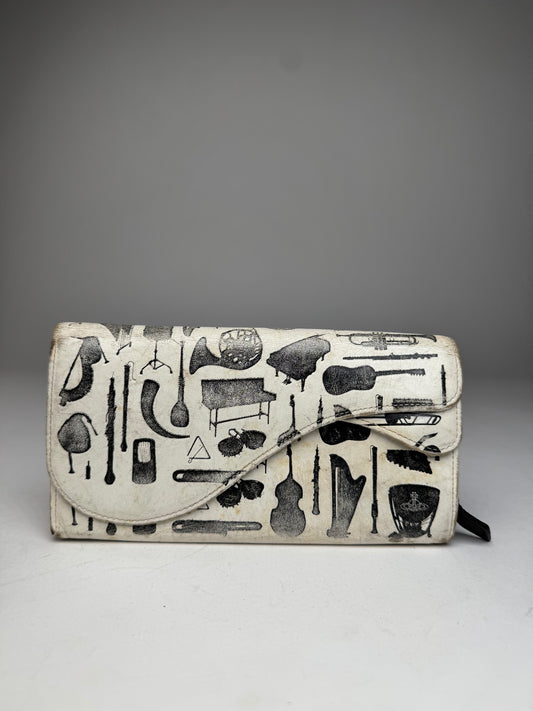 Vintage Vivienne Westwood Abstract Leather Wallet Black White