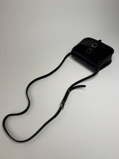 Vintage Courreges Crossbody Leather Bag Black