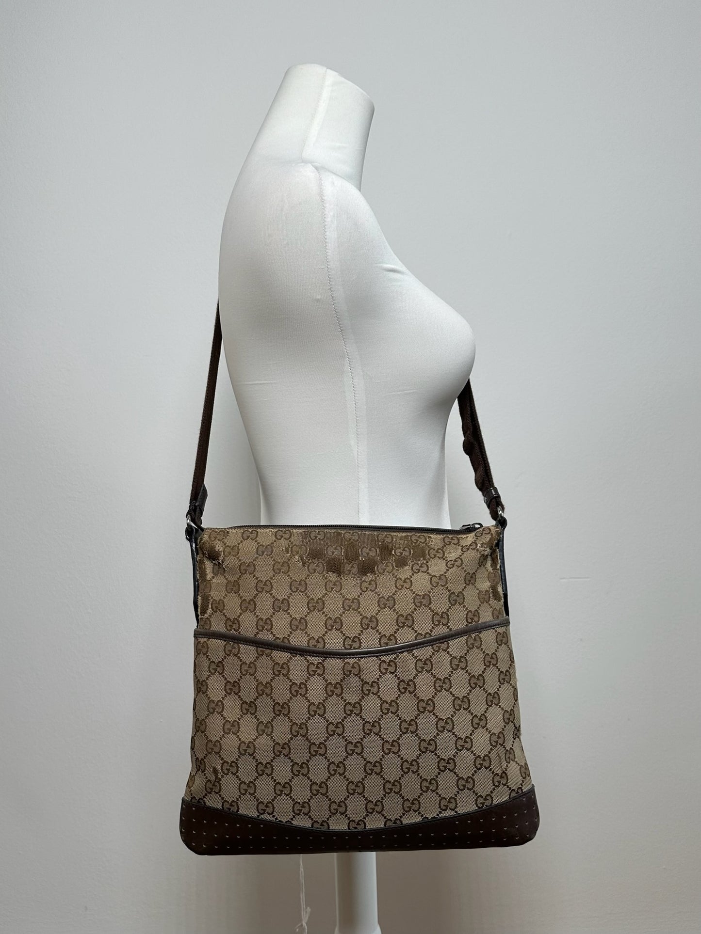 Sac Gucci Monogram Vintage Beige Marron