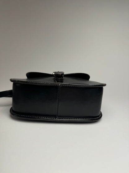 Vintage Courreges Crossbody Leather Bag Black