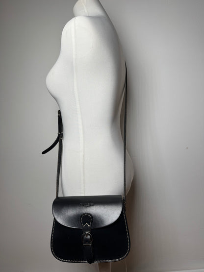 Vintage Courreges Crossbody Leather Bag Black