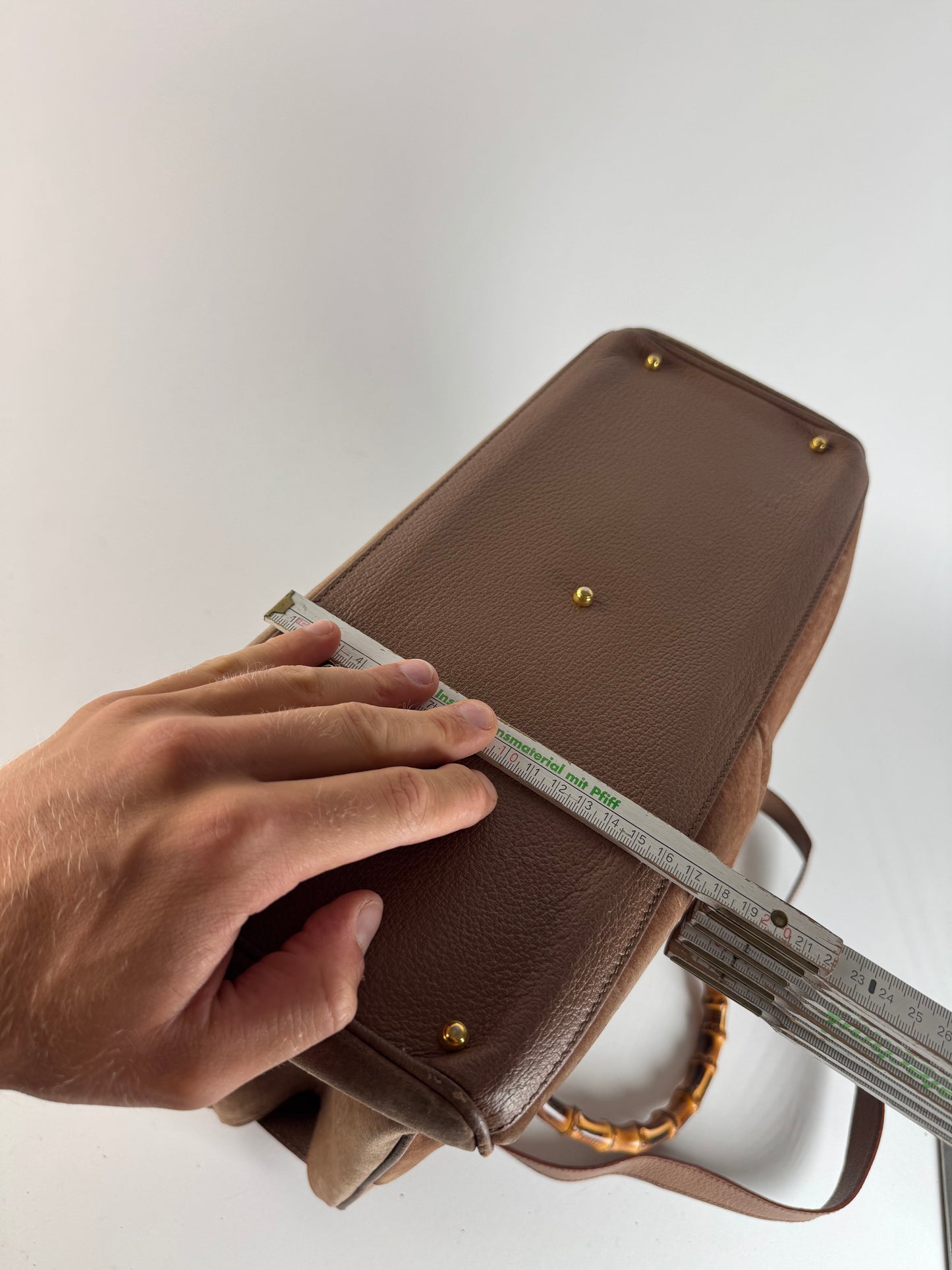 Sac vintage Gucci en daim et bambou à 2 voies marron