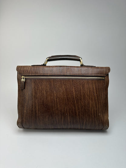 Porte-documents vintage en cuir Balenciaga marron