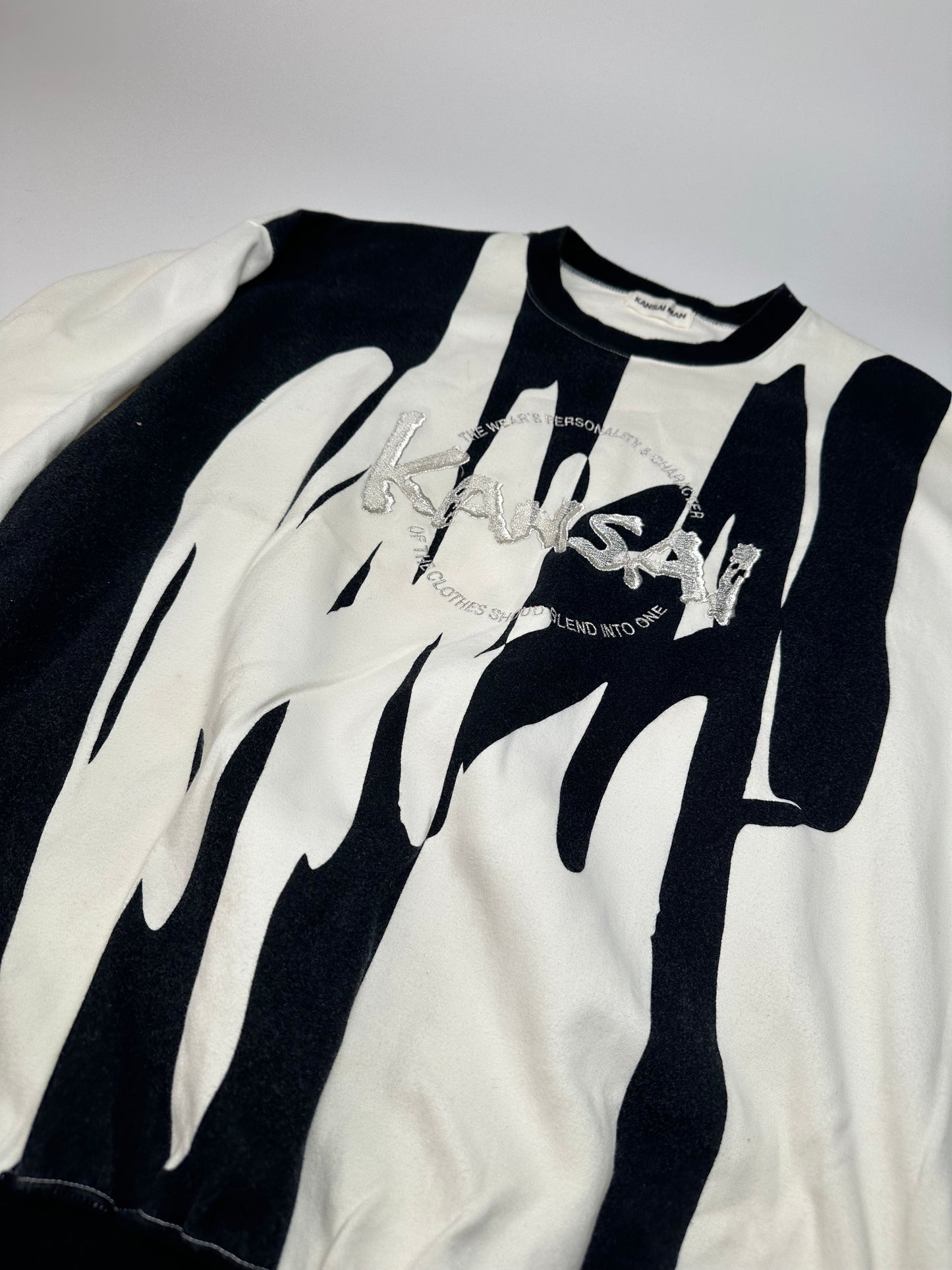 Vintage Kansai Yamamoto Crewneck Sweater Black White M