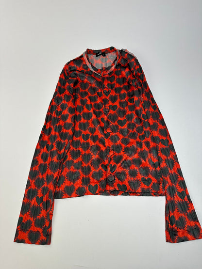 Vintage Comme des Garçons Polyester Blouse Red