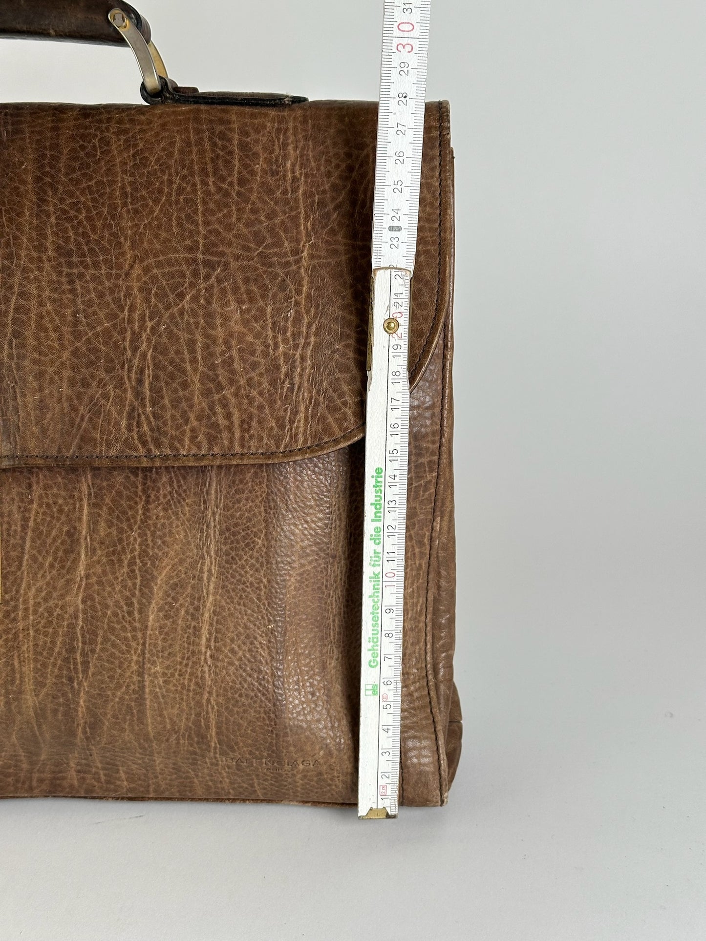 Porte-documents vintage en cuir Balenciaga marron