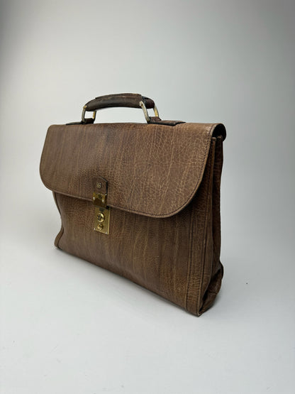 Porte-documents vintage en cuir Balenciaga marron