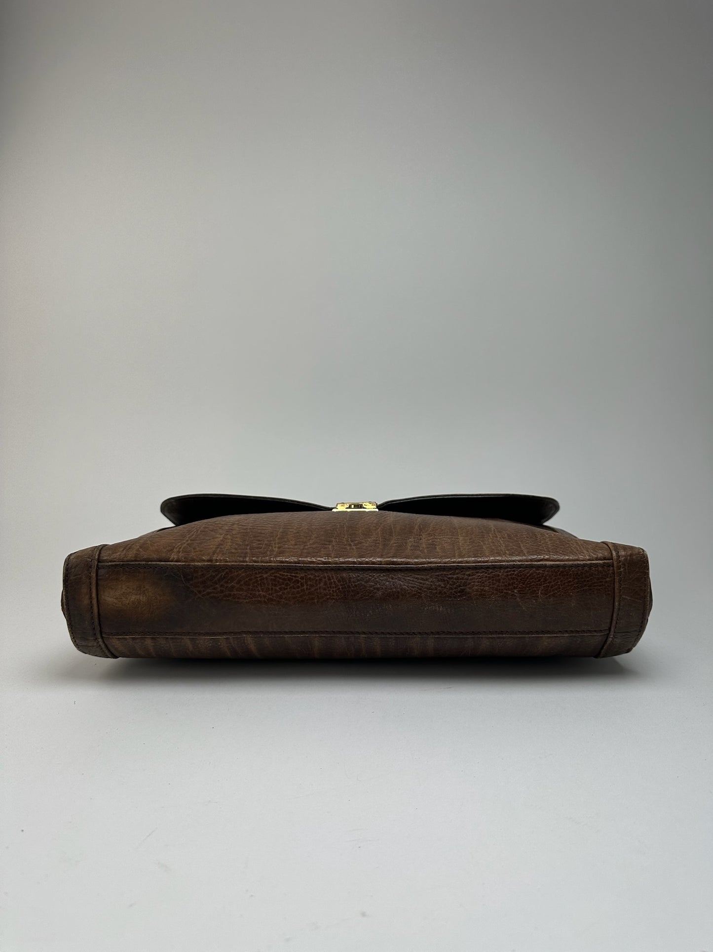 Porte-documents vintage en cuir Balenciaga marron