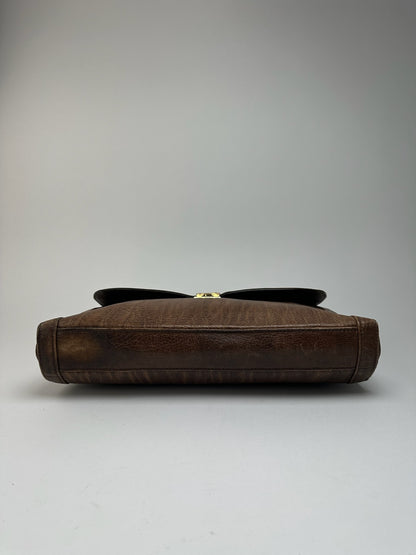 Porte-documents vintage en cuir Balenciaga marron