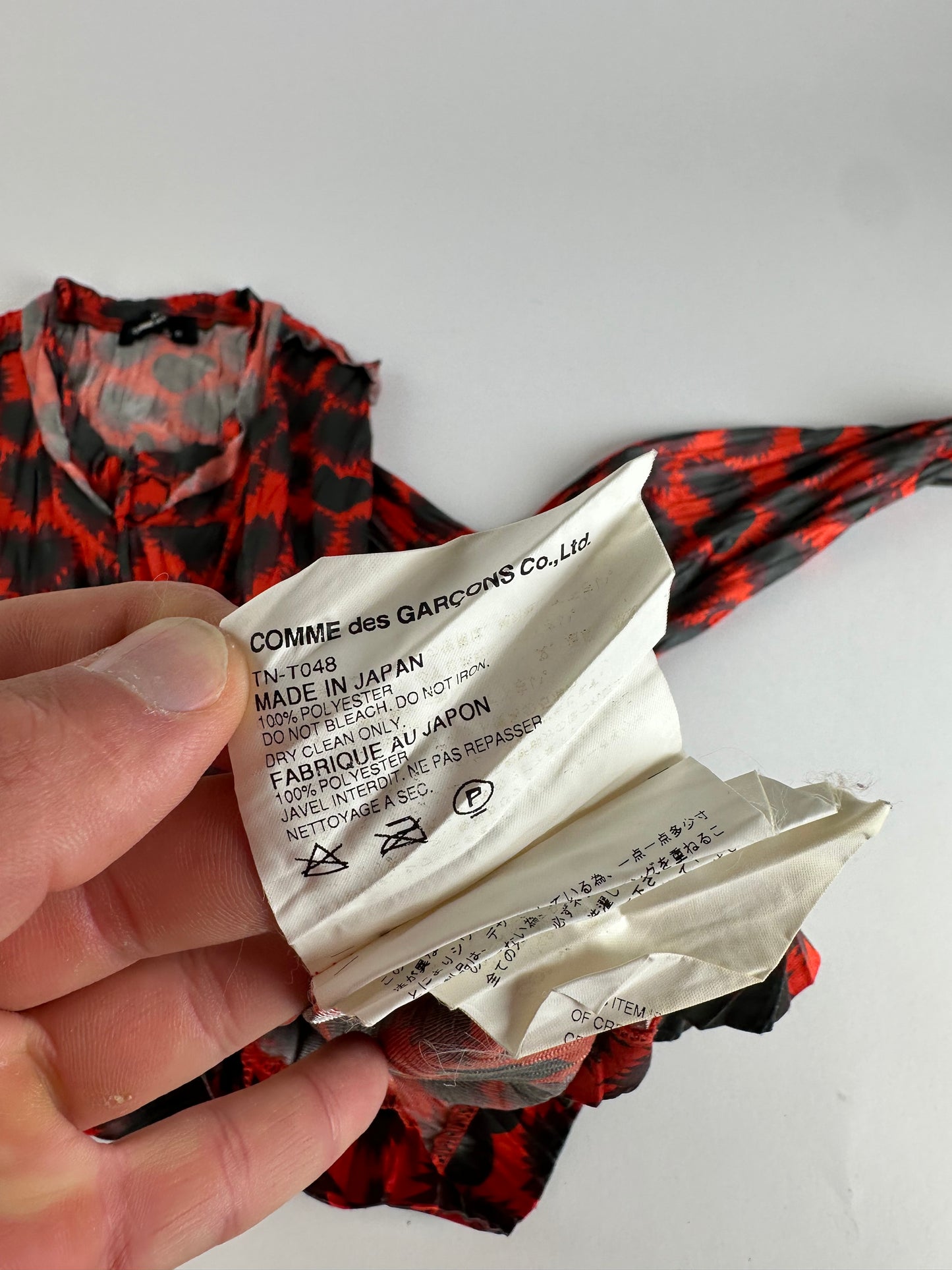 Vintage Comme des Garçons Polyester Blouse Red