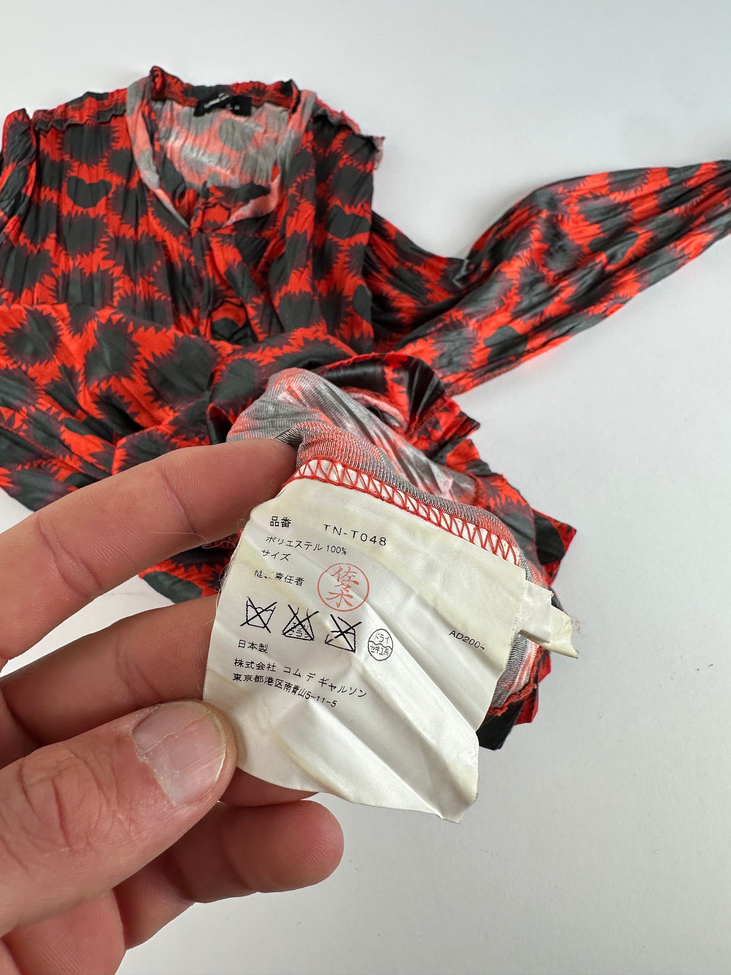 Vintage Comme des Garçons Polyester Blouse Red