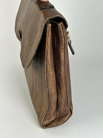 Porte-documents vintage en cuir Balenciaga marron