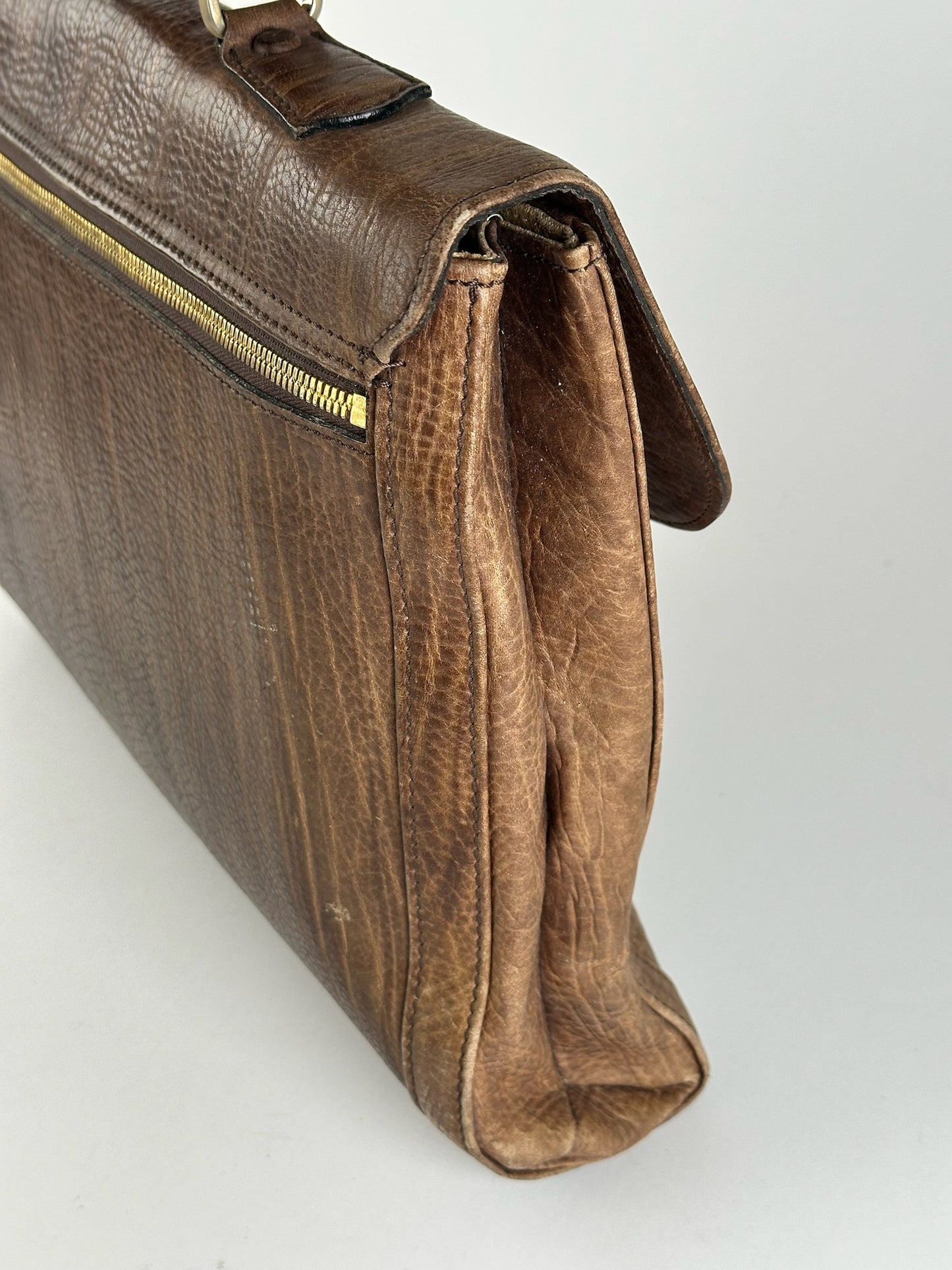 Porte-documents vintage en cuir Balenciaga marron