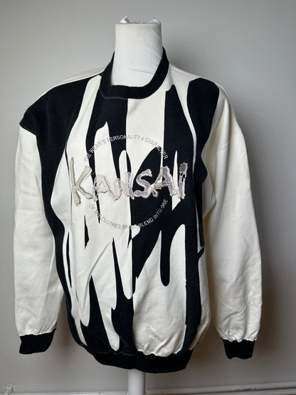 Vintage Kansai Yamamoto Crewneck Sweater Black White M