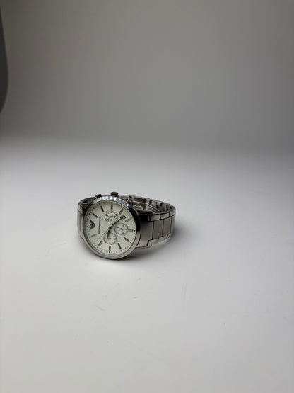 Vintage Emporio Armani Stainless Steel Bracelet Watch Silver White