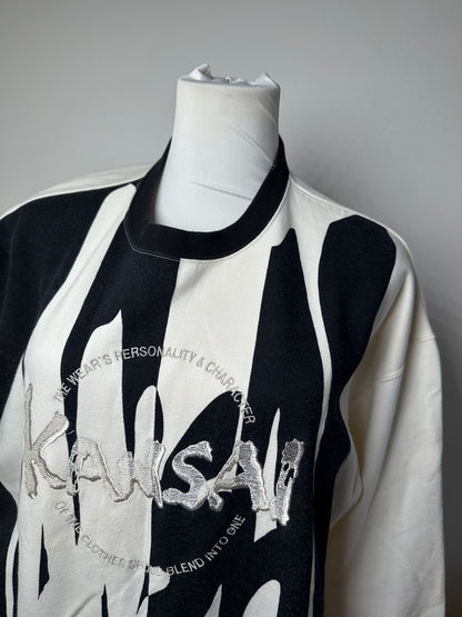 Vintage Kansai Yamamoto Crewneck Sweater Black White M