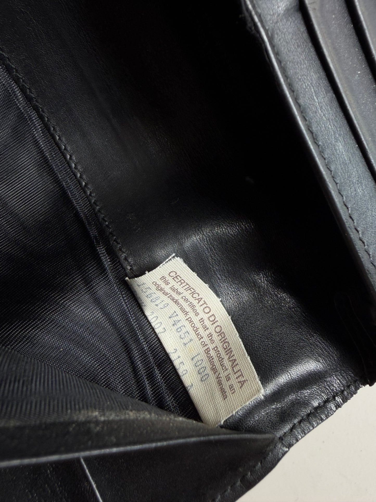 Vintage Bottega Veneta Intrecciato Leather Bifold Wallet Black