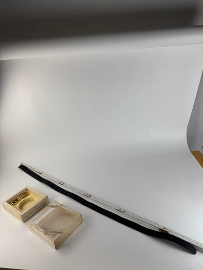 Vintage Courreges Leather belt black set new 80s