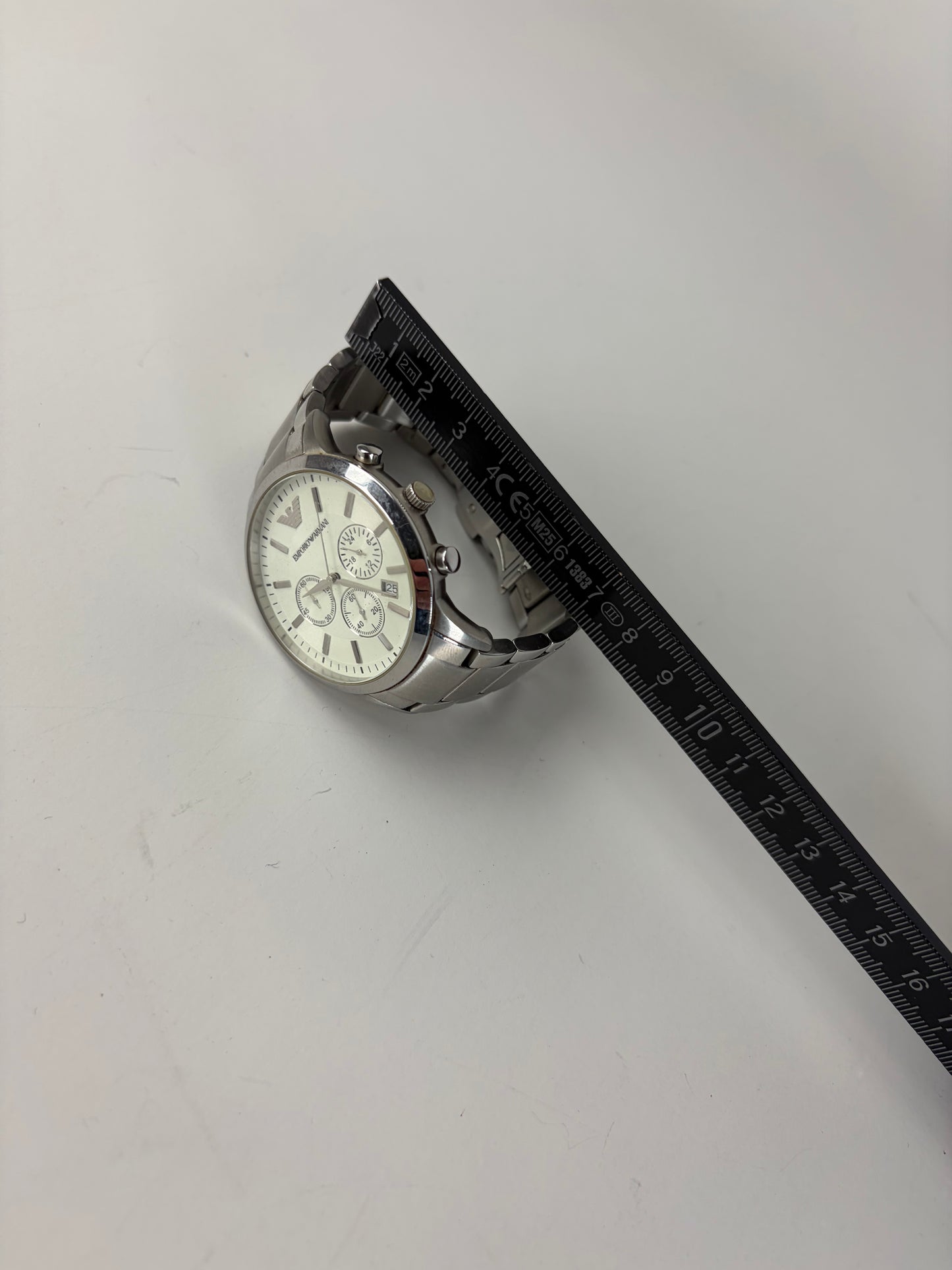 Vintage Emporio Armani Stainless Steel Bracelet Watch Silver White