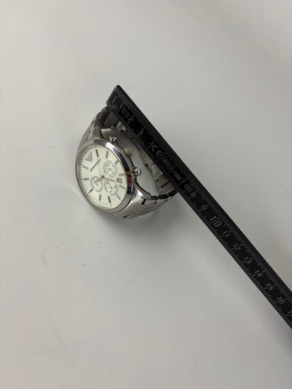 Vintage Emporio Armani Stainless Steel Bracelet Watch Silver White