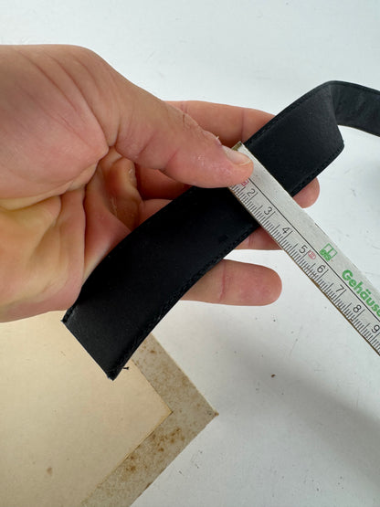 Vintage Courreges Leather belt black set new 80s