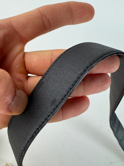 Vintage Courreges Leather belt black set new 80s