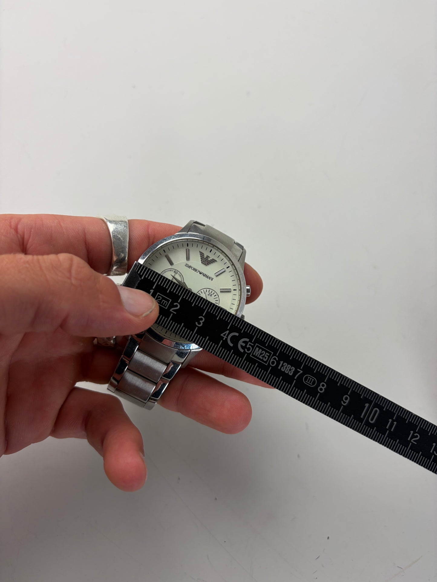 Vintage Emporio Armani Stainless Steel Bracelet Watch Silver White
