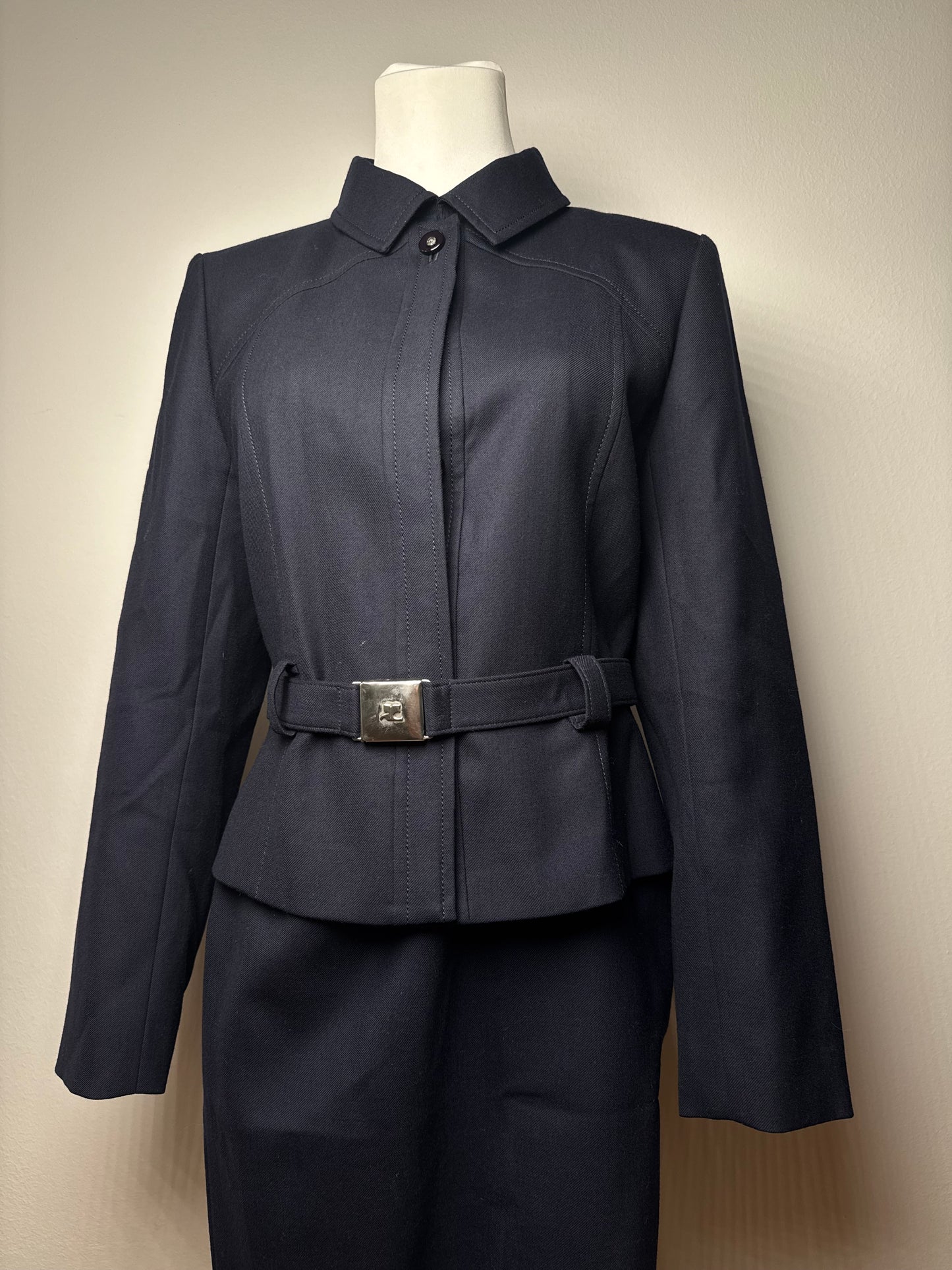 Vintage Courreges Paris Twin Set Navy M