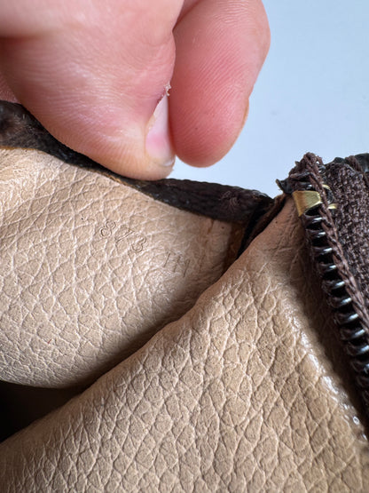 Vintage Louis Vuitton monogram leather clutch brown