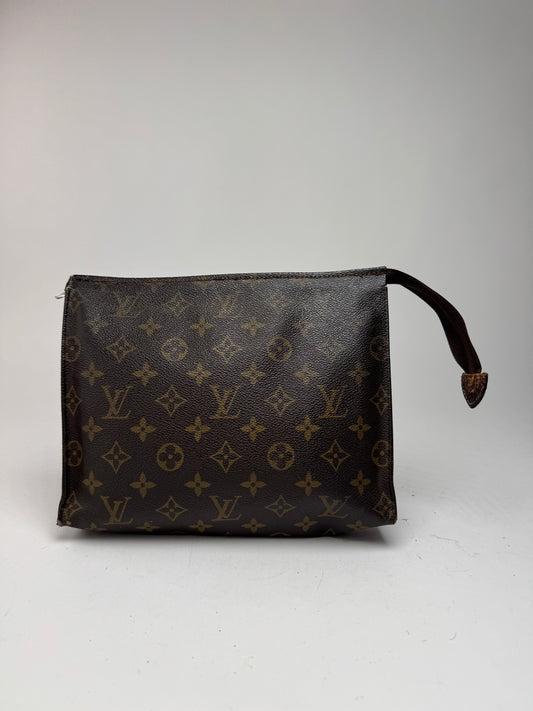 Vintage Louis Vuitton monogram leather clutch brown
