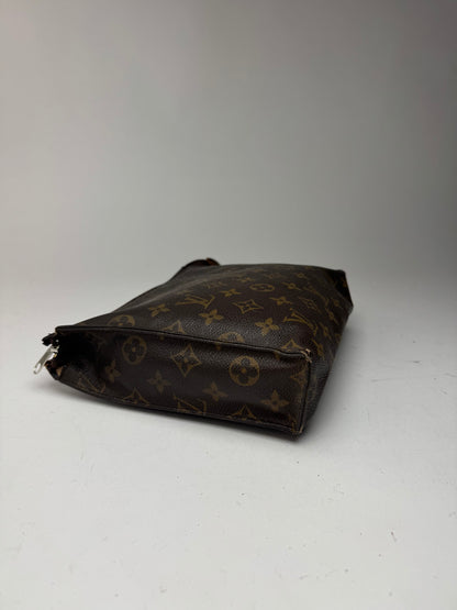 Vintage Louis Vuitton monogram leather clutch brown
