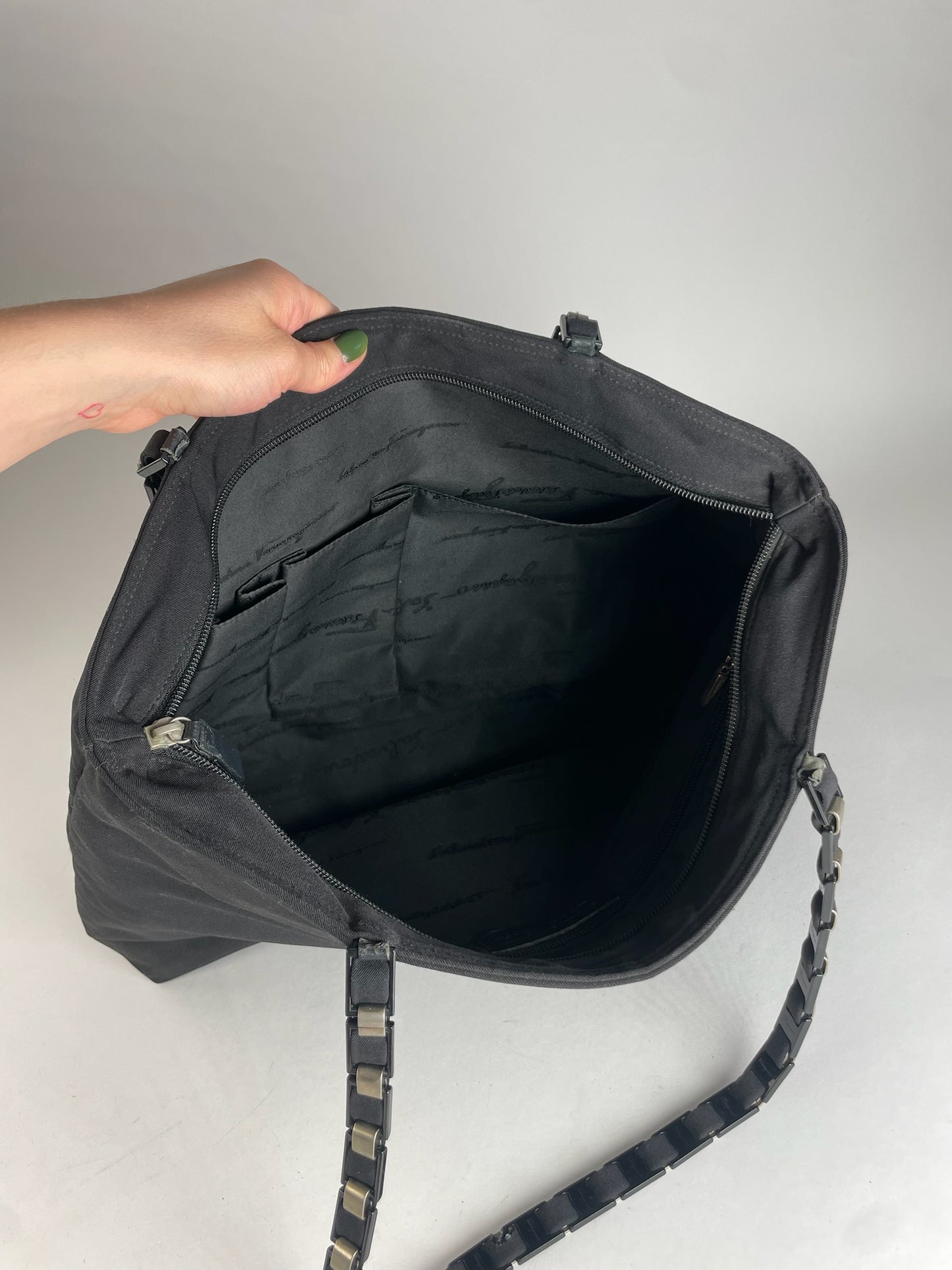 Vintage Salvatore Ferragamo Tote Bag Black