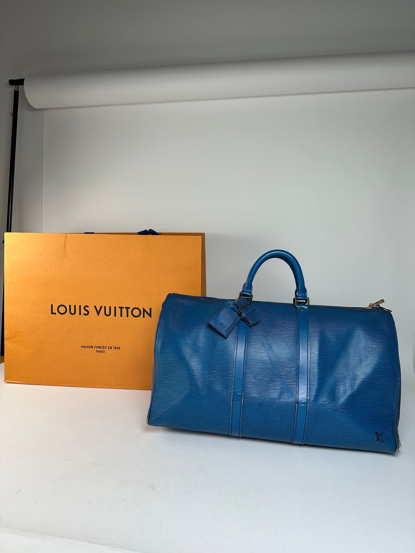Vintage Louis Vuitton EPI Leather Keepball 45 Blue