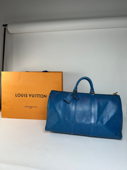 Vintage Louis Vuitton EPI Leather Keepball 45 Blue