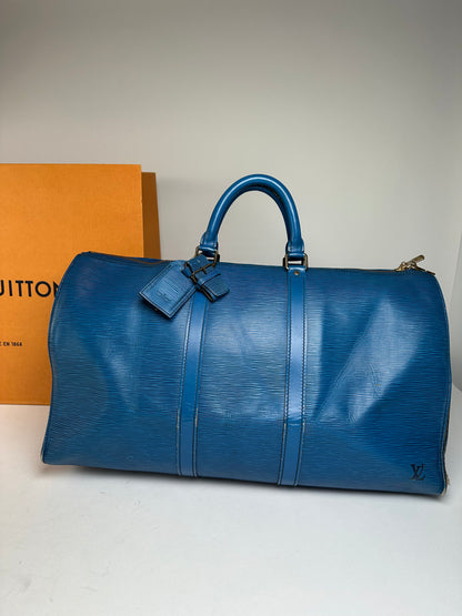 Vintage Louis Vuitton EPI Leather Keepball 45 Blue