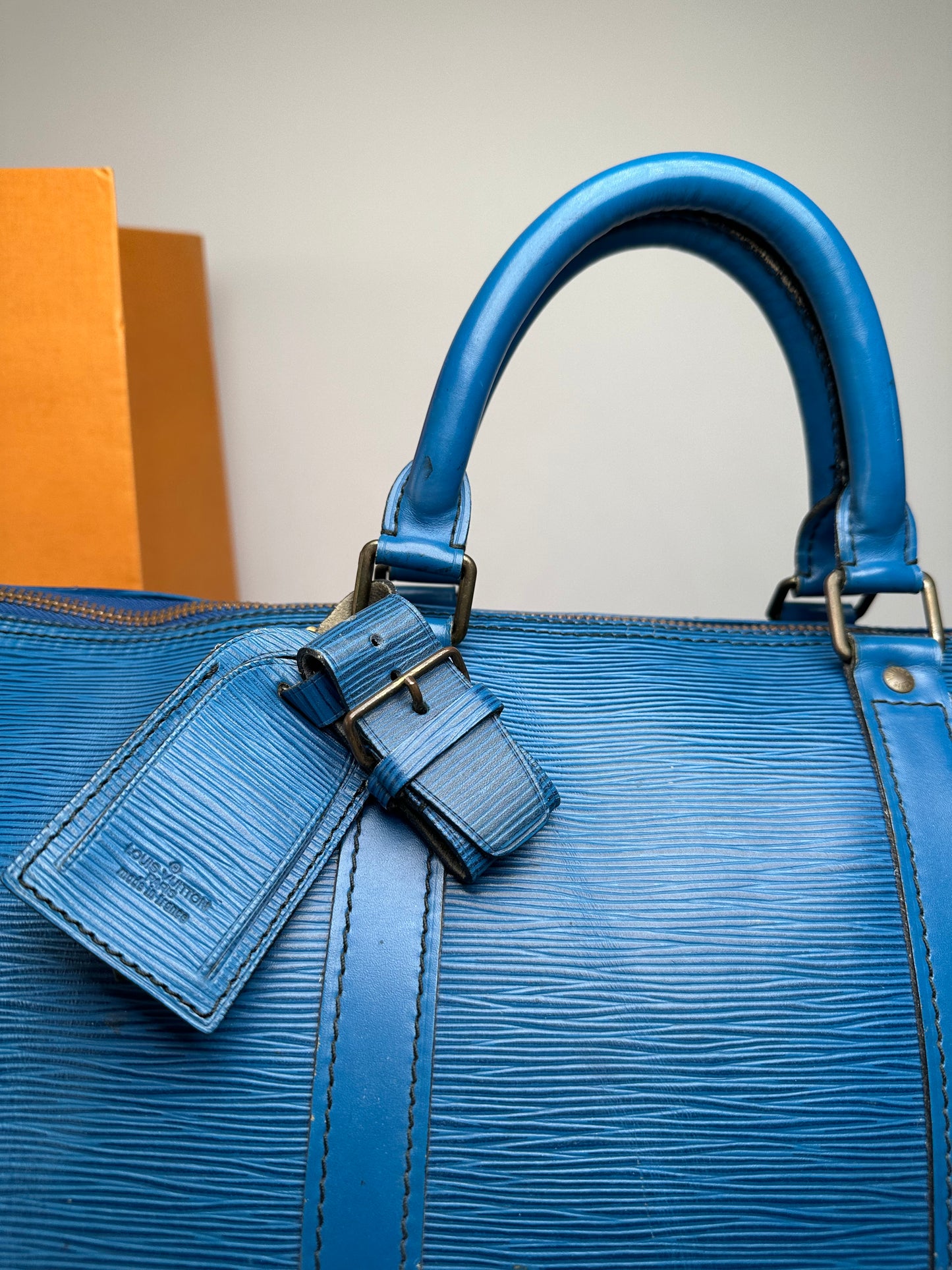 Vintage Louis Vuitton EPI Leather Keepball 45 Blue