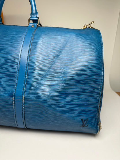 Vintage Louis Vuitton EPI Leather Keepball 45 Blue