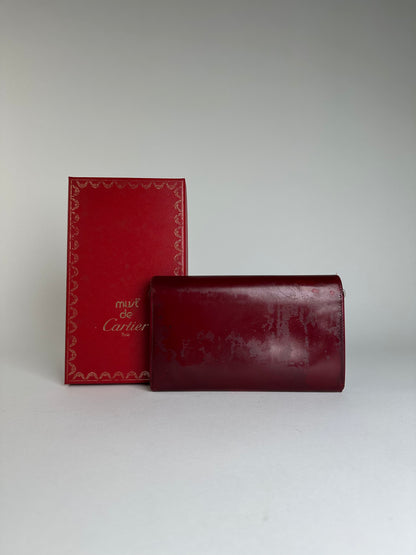 Vintage Cartier Patent Wallet Burgundy