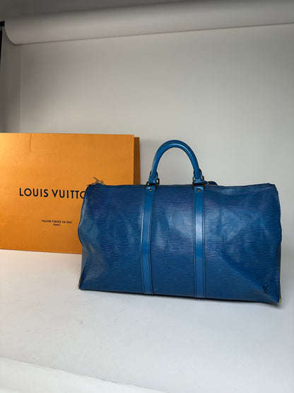 Vintage Louis Vuitton EPI Leather Keepball 45 Blue
