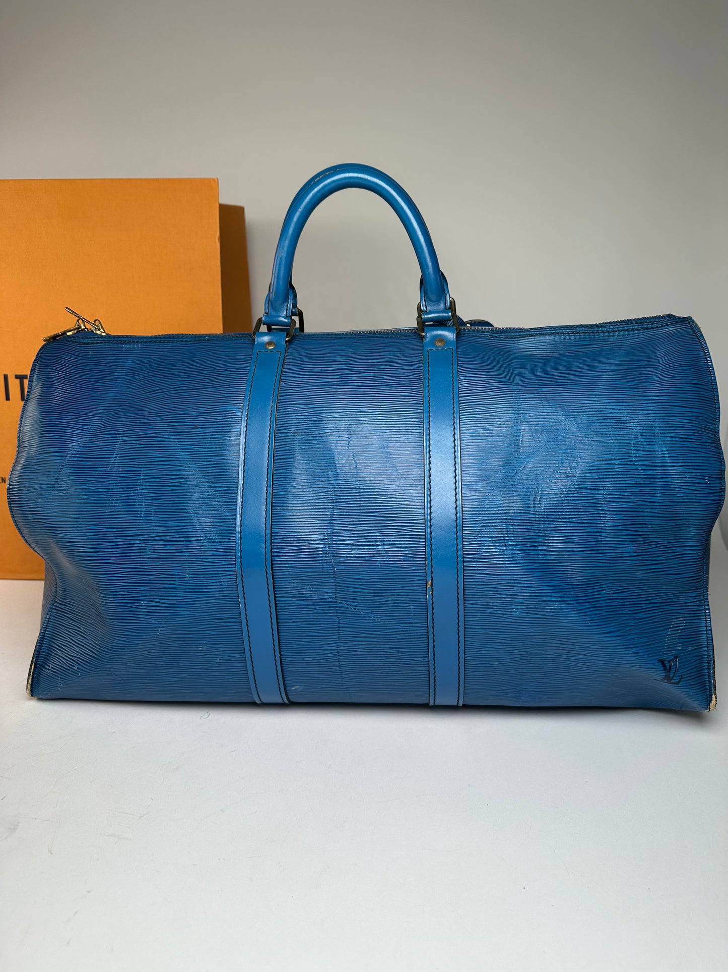 Vintage Louis Vuitton EPI Leather Keepball 45 Blue