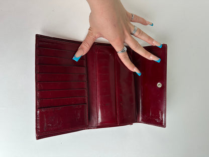 Vintage Cartier Patent Wallet Burgundy