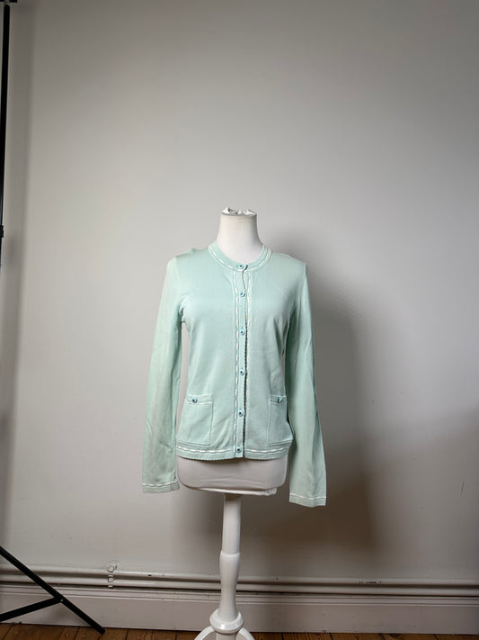 Vintage Courreges Cotton Blend Cardigan Mint Green L