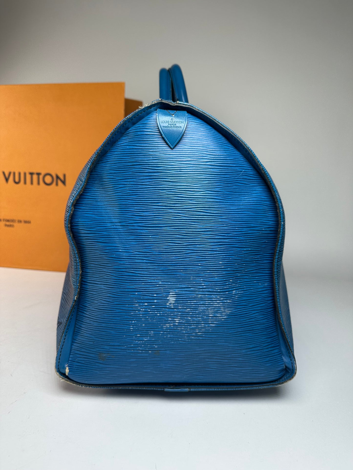 Vintage Louis Vuitton EPI Leather Keepball 45 Blue